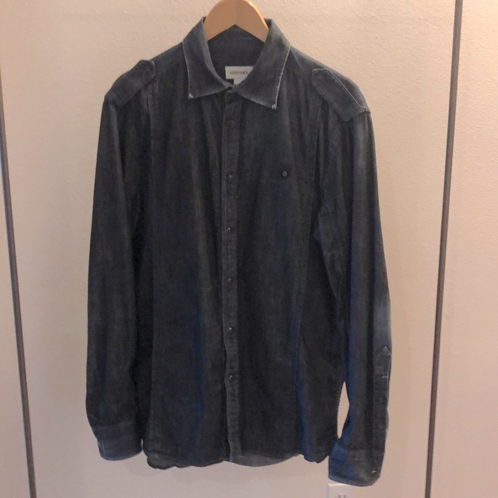 Diesel 100% Cotton denim snap button down shirt.